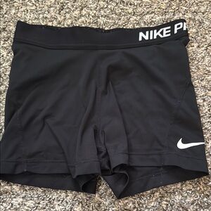 Nike Black Compression Shorts with White Logo